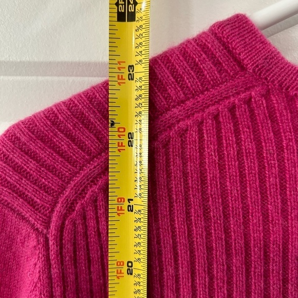 MERONA 100% Cashmere Sweater Size M Ribbed Knit Pink Festive Holiday Feminine - Picture 6 of 7
